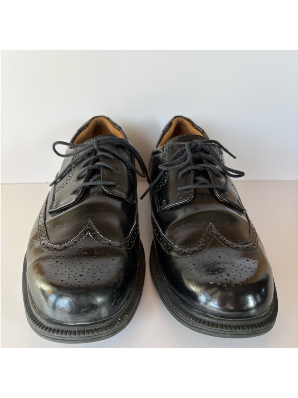 Croft & Barrow Core Technology Black Leather Wingtip Oxford Dress Shoes